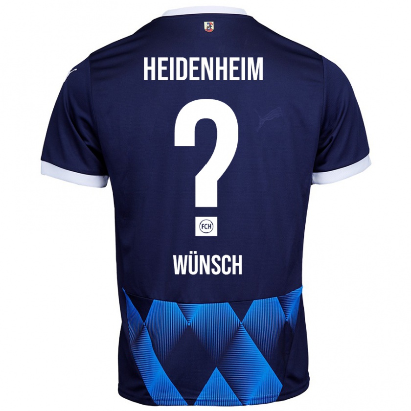 Kandiny Herren Luca Wünsch #0 Dunkel Marineblau Auswärtstrikot Trikot 2024/25 T-Shirt