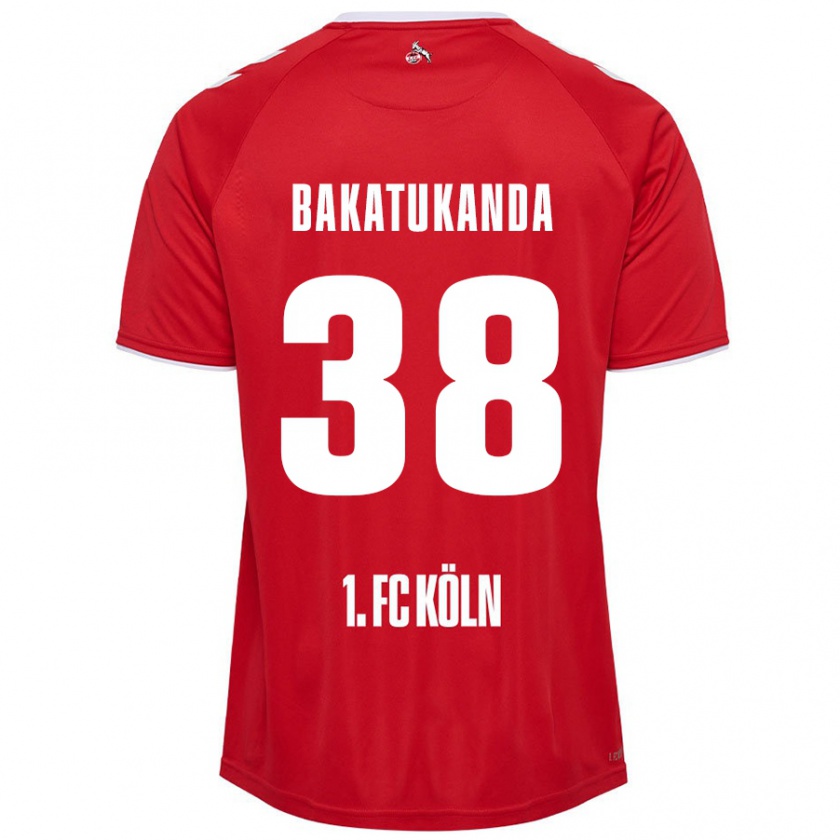 Kandiny Herren Elias Bakatukanda #38 Rot Weiß Auswärtstrikot Trikot 2024/25 T-Shirt