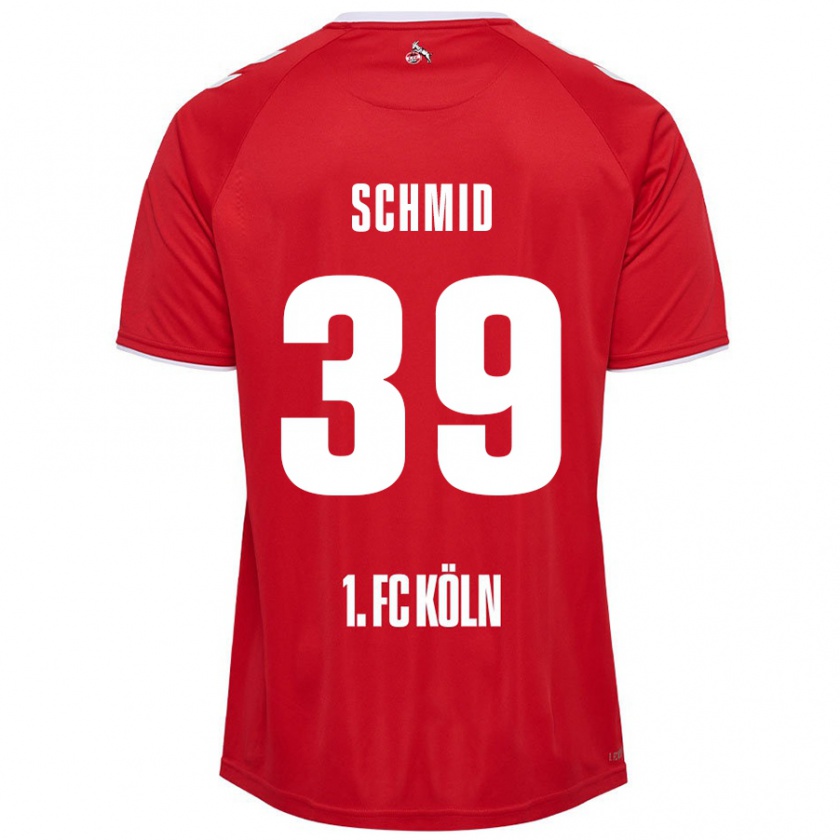 Kandiny Herren Maximilian Schmid #39 Rot Weiß Auswärtstrikot Trikot 2024/25 T-Shirt