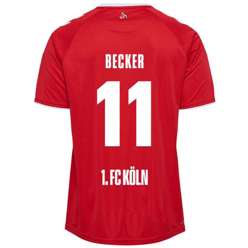 Kandiny Herren Marlon Becker #11 Rot Weiß Auswärtstrikot Trikot 2024/25 T-Shirt