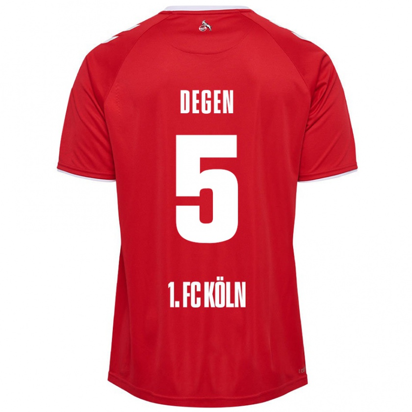 Kandiny Herren Celina Degen #5 Rot Weiß Auswärtstrikot Trikot 2024/25 T-Shirt