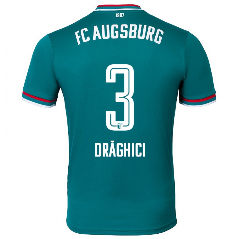 Kandiny Herren Robert Drăghici #3 Dunkelgrün Auswärtstrikot Trikot 2024/25 T-Shirt