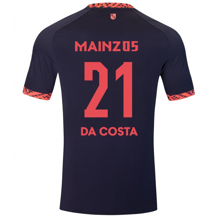 Kandiny Herren Danny Da Costa #21 Blau Korallenrot Auswärtstrikot Trikot 2024/25 T-Shirt