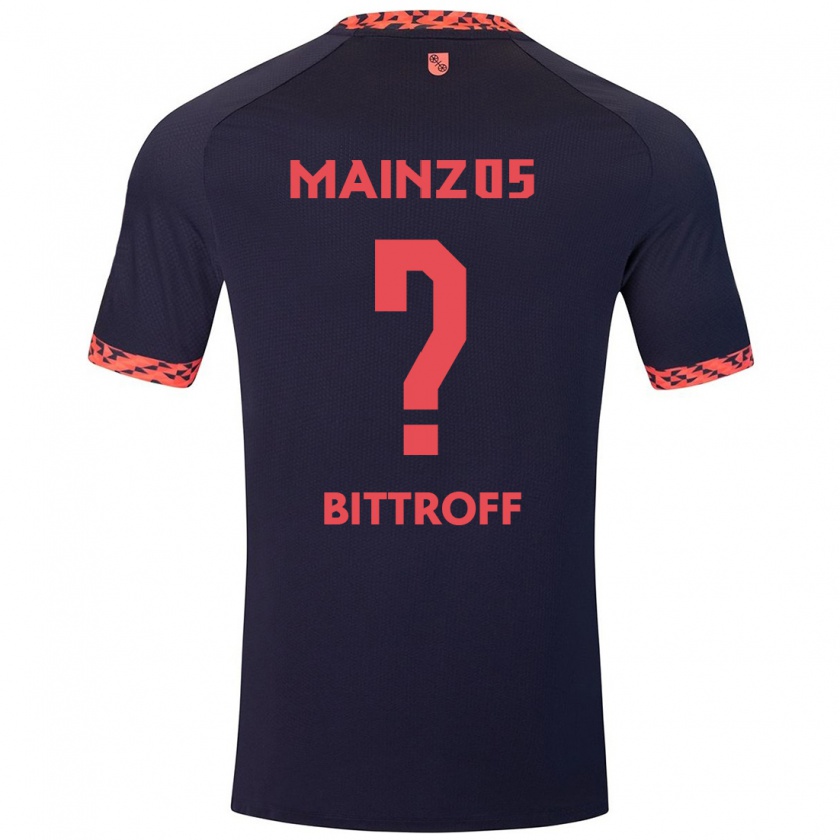 Kandiny Herren Maurice Bittroff #0 Blau Korallenrot Auswärtstrikot Trikot 2024/25 T-Shirt