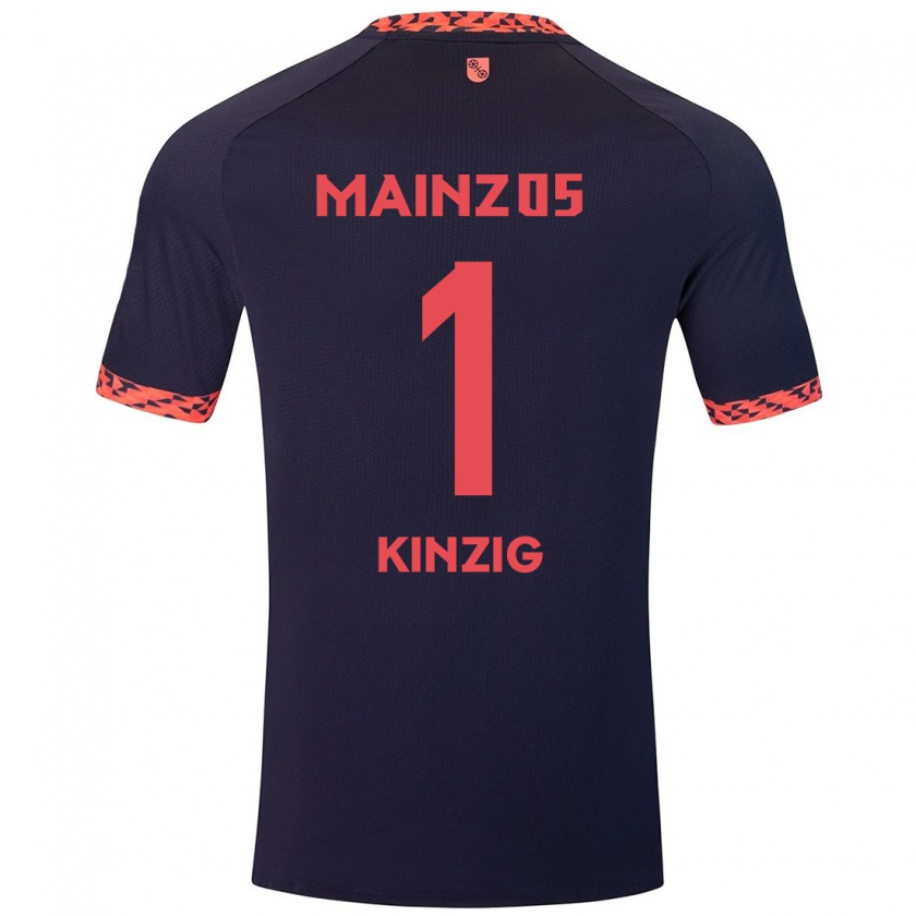 Kandiny Herren Maximilian Kinzig #1 Blau Korallenrot Auswärtstrikot Trikot 2024/25 T-Shirt