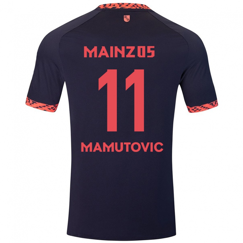 Kandiny Herren David Mamutovic #11 Blau Korallenrot Auswärtstrikot Trikot 2024/25 T-Shirt