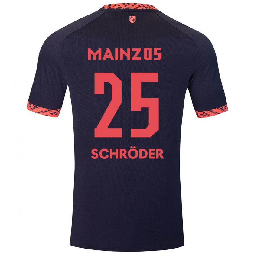 Kandiny Herren Maxim Schröder #25 Blau Korallenrot Auswärtstrikot Trikot 2024/25 T-Shirt