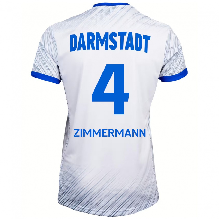 Kandiny Herren Christoph Zimmermann #4 Weiß Blau Auswärtstrikot Trikot 2024/25 T-Shirt