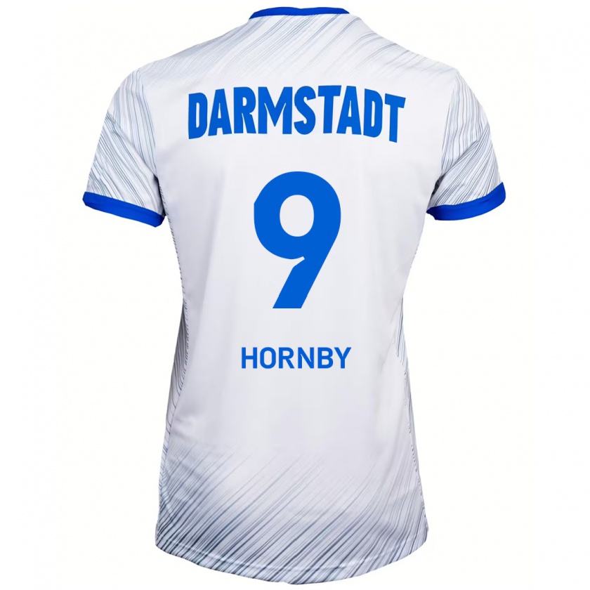 Kandiny Herren Fraser Hornby #9 Weiß Blau Auswärtstrikot Trikot 2024/25 T-Shirt