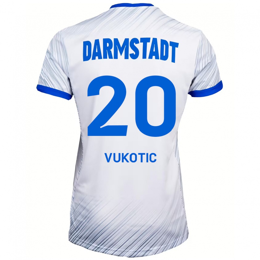 Kandiny Herren Aleksandar Vukotic #20 Weiß Blau Auswärtstrikot Trikot 2024/25 T-Shirt