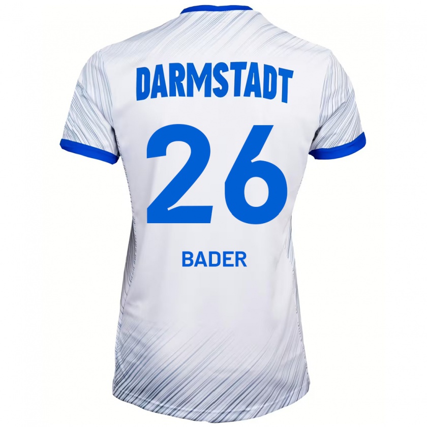 Kandiny Herren Matthias Bader #26 Weiß Blau Auswärtstrikot Trikot 2024/25 T-Shirt