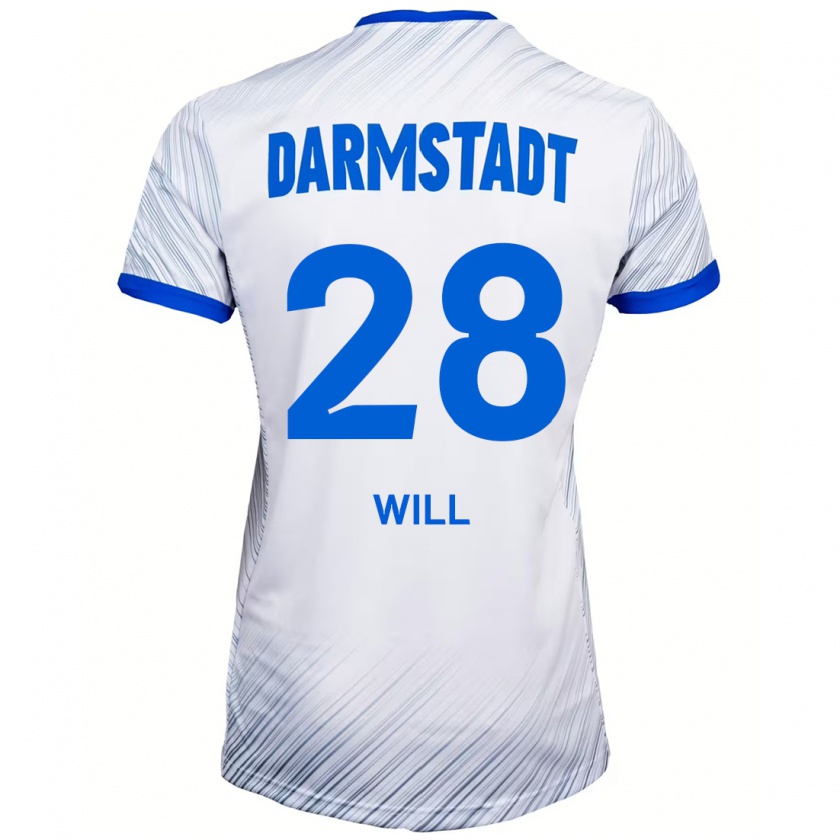 Kandiny Herren Paul Will #28 Weiß Blau Auswärtstrikot Trikot 2024/25 T-Shirt