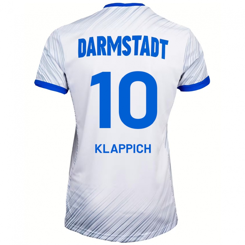 Kandiny Herren Luis Klappich #10 Weiß Blau Auswärtstrikot Trikot 2024/25 T-Shirt