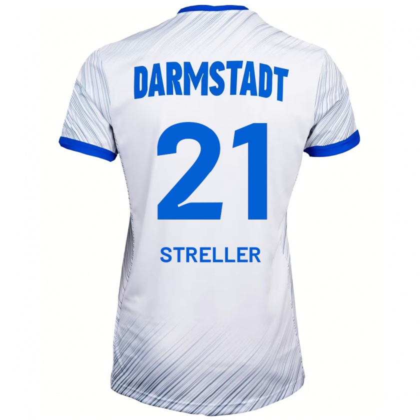 Kandiny Herren Till Streller #21 Weiß Blau Auswärtstrikot Trikot 2024/25 T-Shirt