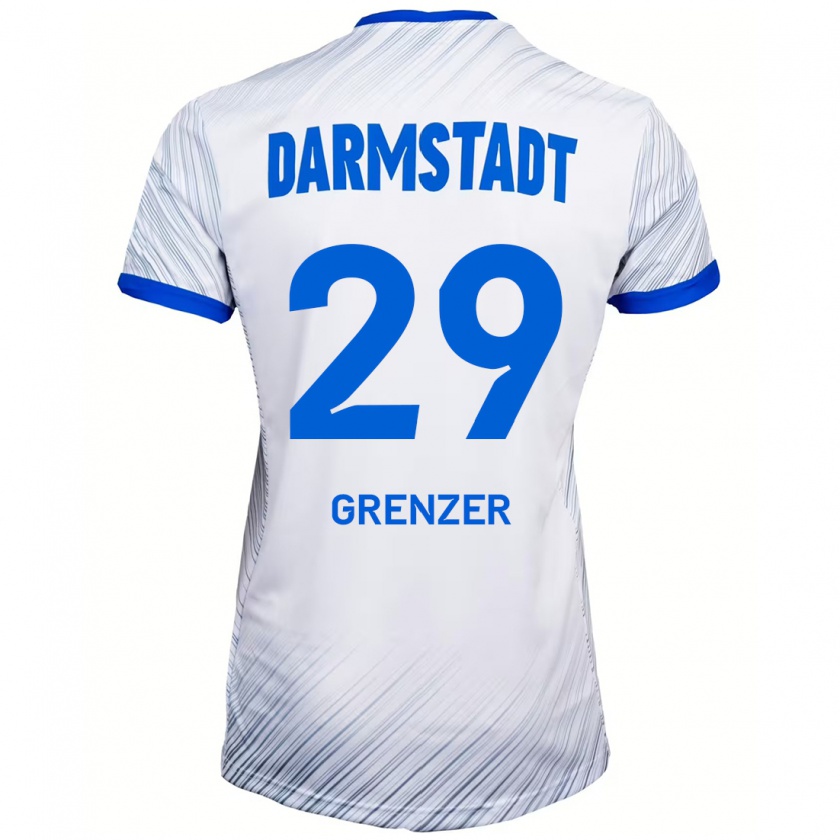 Kandiny Herren Mika Grenzer #29 Weiß Blau Auswärtstrikot Trikot 2024/25 T-Shirt