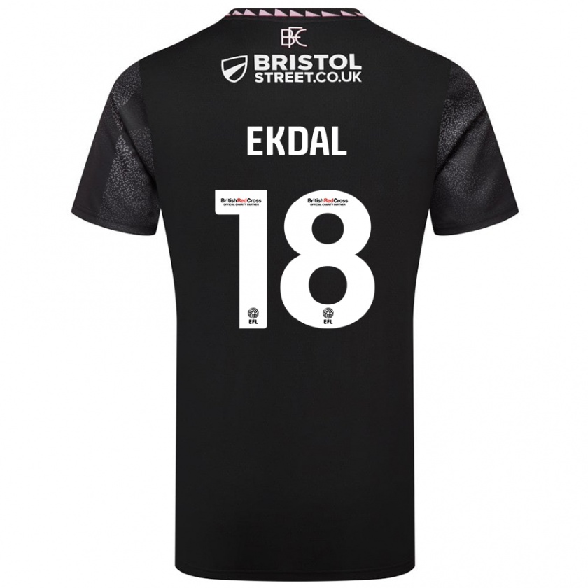 Kandiny Herren Hjalmar Ekdal #18 Schwarz Auswärtstrikot Trikot 2024/25 T-Shirt