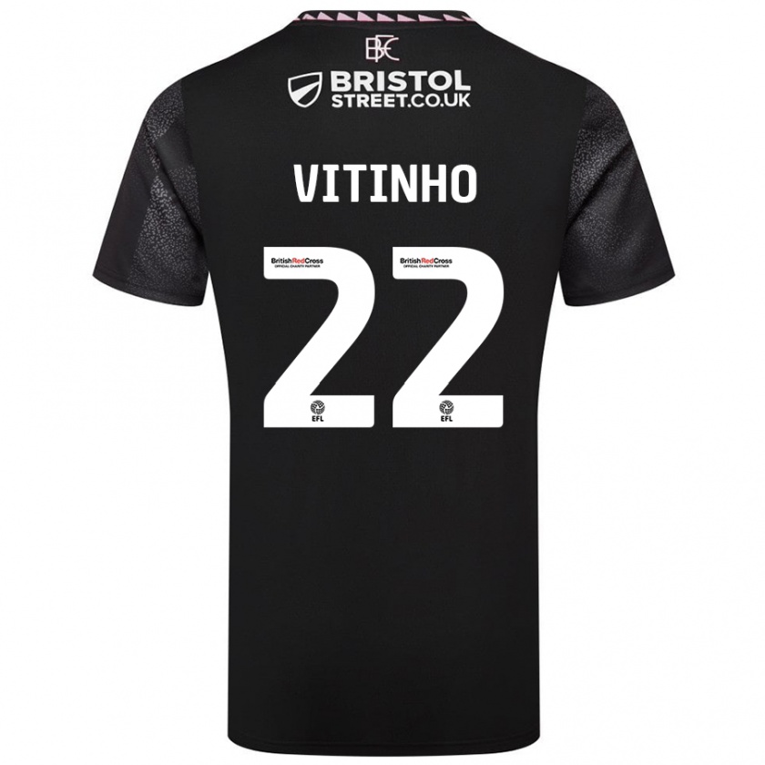 Kandiny Herren Vitinho #22 Schwarz Auswärtstrikot Trikot 2024/25 T-Shirt