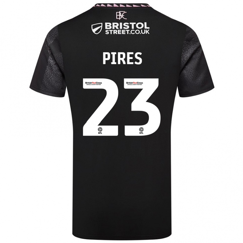 Kandiny Herren Lucas Pires #23 Schwarz Auswärtstrikot Trikot 2024/25 T-Shirt