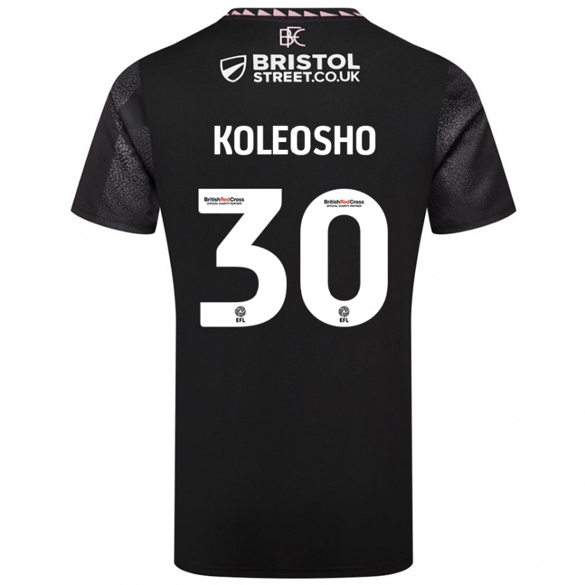 Kandiny Herren Luca Koleosho #30 Schwarz Auswärtstrikot Trikot 2024/25 T-Shirt