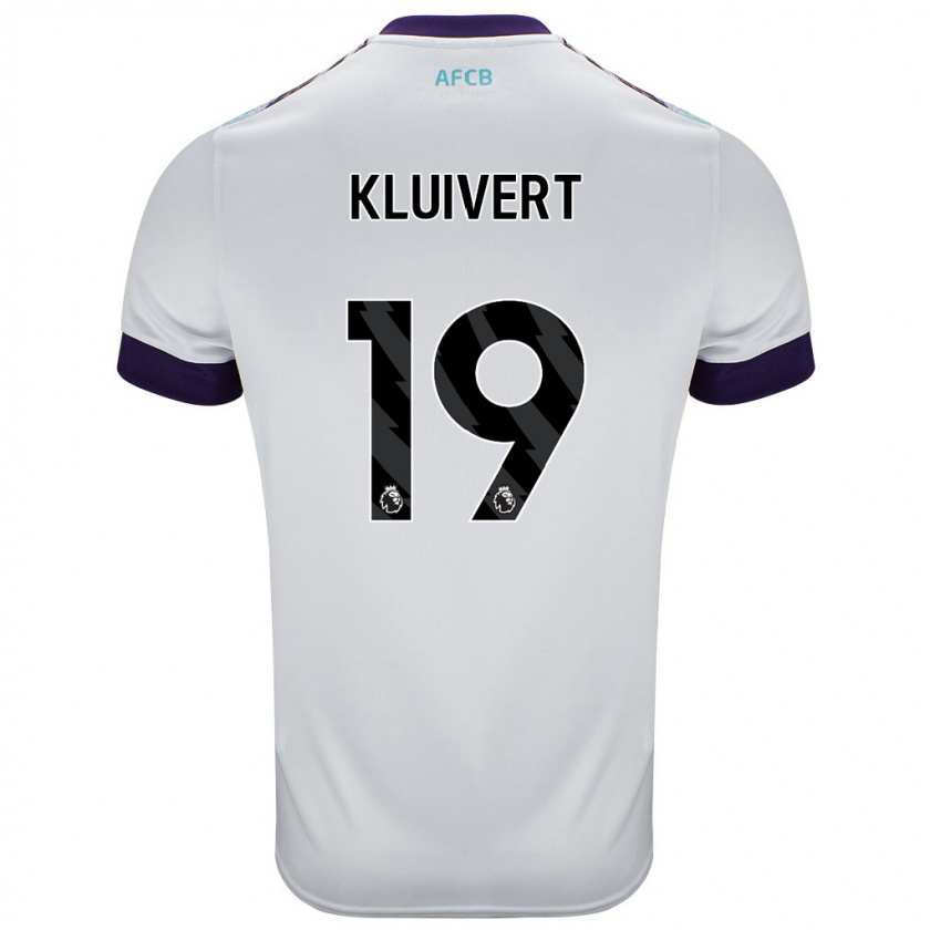 Kandiny Herren Justin Kluivert #19 Weiß Grün Lila Auswärtstrikot Trikot 2024/25 T-Shirt