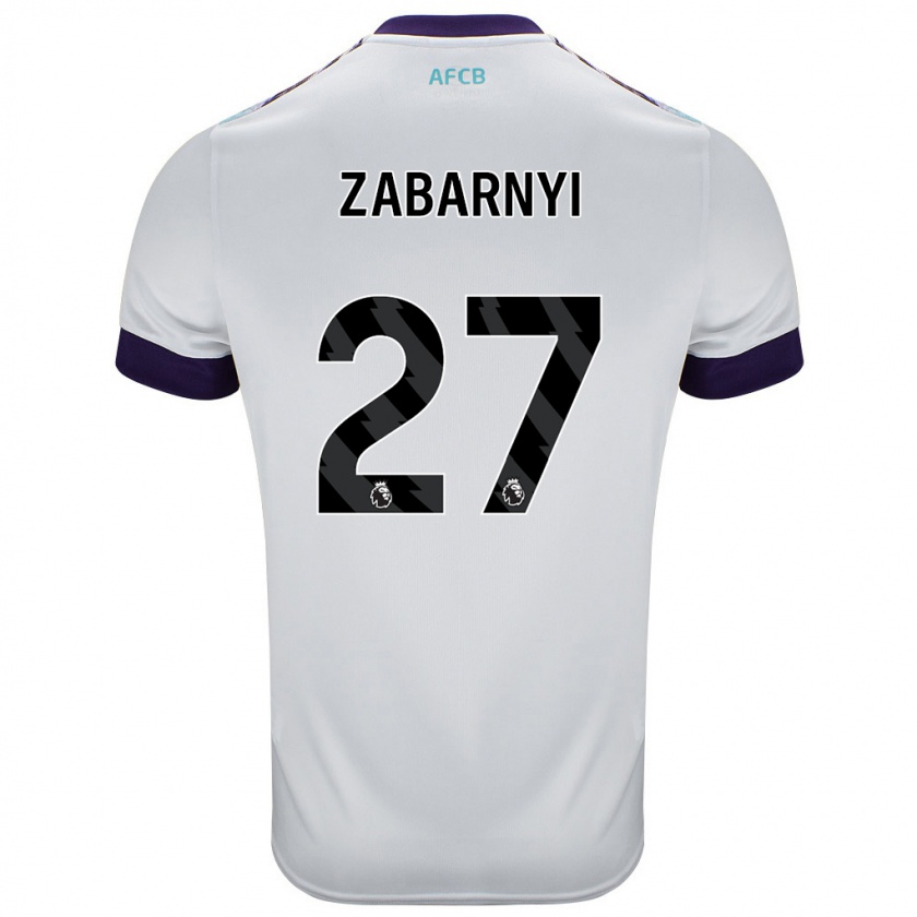 Kandiny Herren Ilya Zabarnyi #27 Weiß Grün Lila Auswärtstrikot Trikot 2024/25 T-Shirt