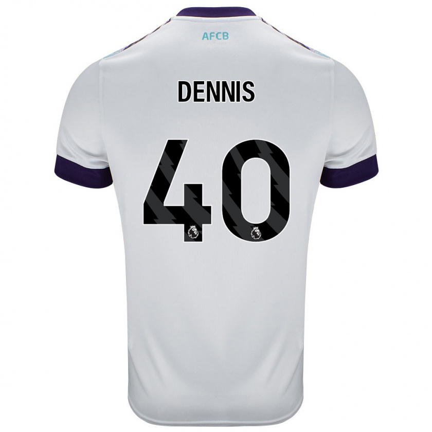 Kandiny Herren Will Dennis #40 Weiß Grün Lila Auswärtstrikot Trikot 2024/25 T-Shirt