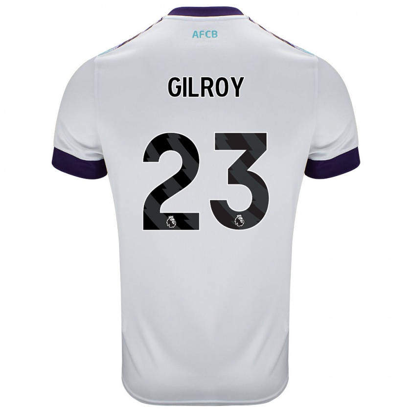 Kandiny Herren Chloe Gilroy #23 Weiß Grün Lila Auswärtstrikot Trikot 2024/25 T-Shirt