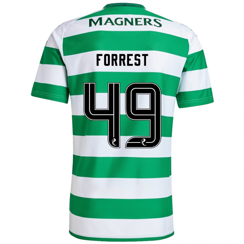 Kandiny Damen James Forrest #49 Grün Weiß Heimtrikot Trikot 2024/25 T-Shirt