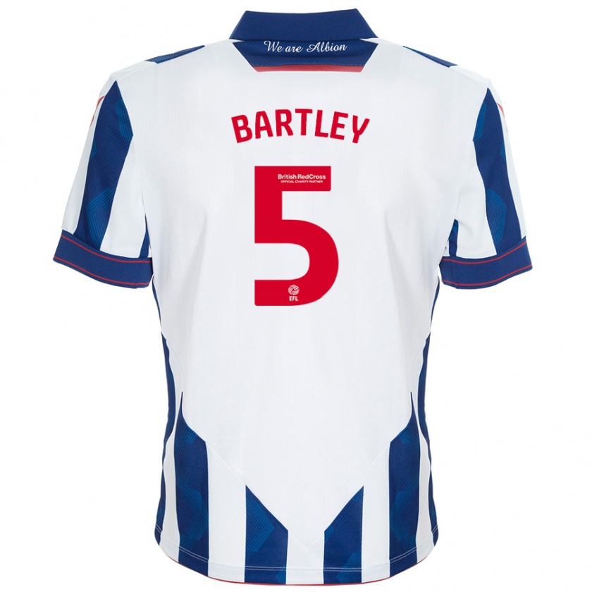 Kandiny Damen Kyle Bartley #5 Weiß Dunkelblau Heimtrikot Trikot 2024/25 T-Shirt