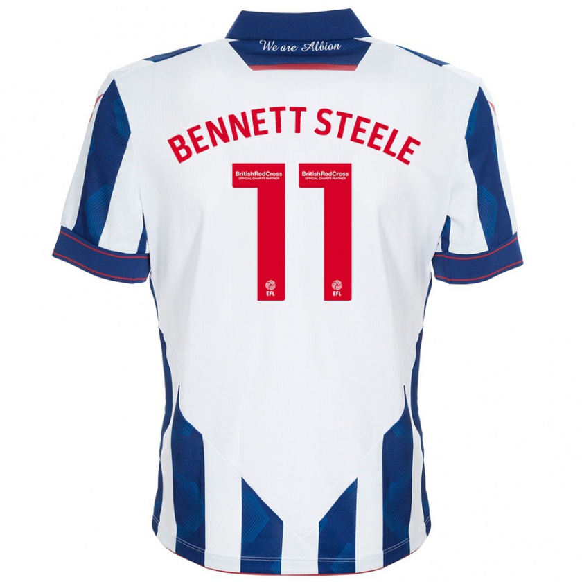 Kandiny Damen Lizzie Bennett-Steele #11 Weiß Dunkelblau Heimtrikot Trikot 2024/25 T-Shirt