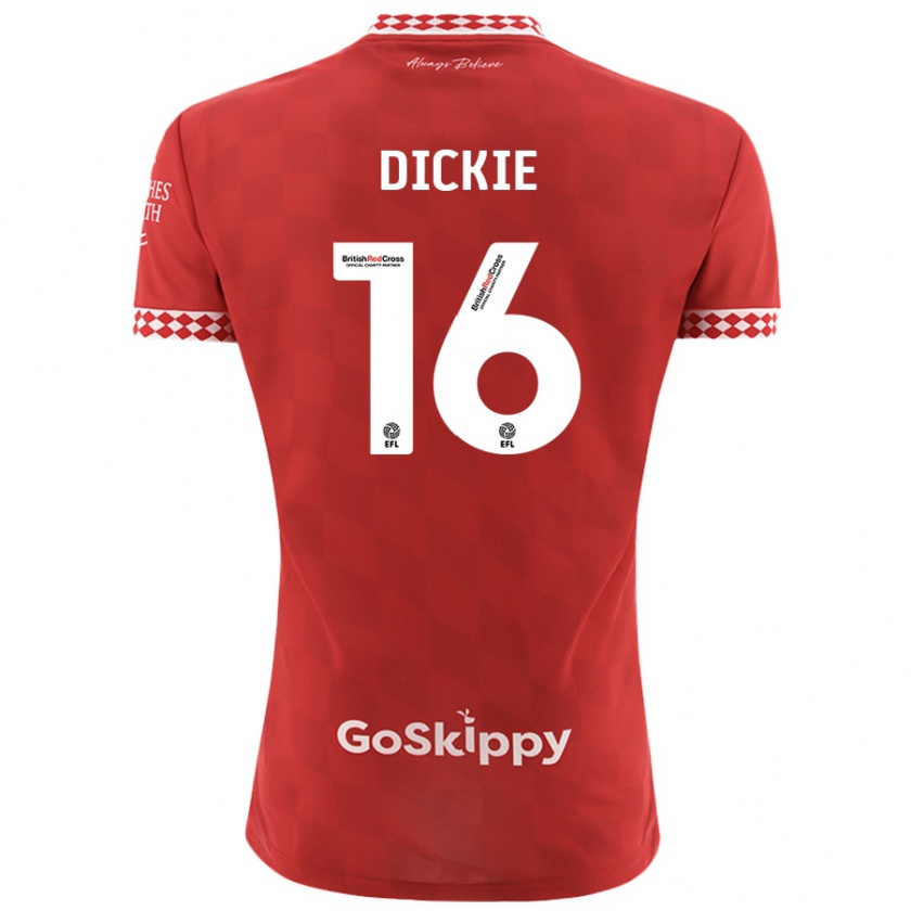 Kandiny Damen Rob Dickie #16 Rot Heimtrikot Trikot 2024/25 T-Shirt