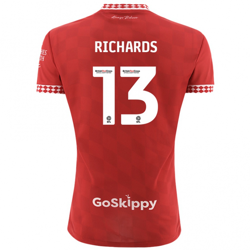 Kandiny Damen Harvey Wiles-Richards #13 Rot Heimtrikot Trikot 2024/25 T-Shirt