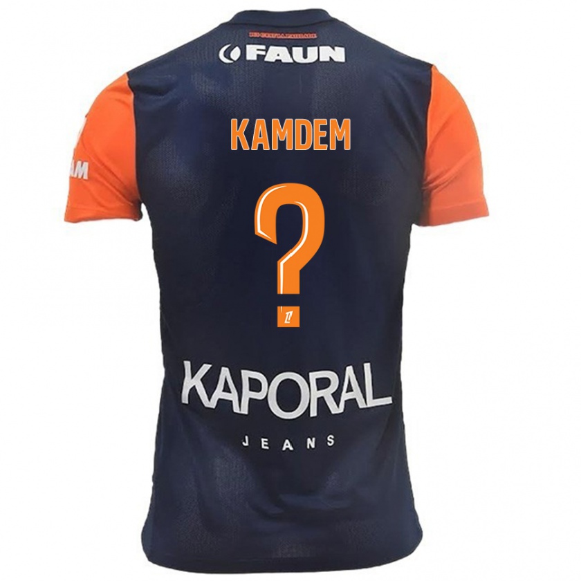 Kandiny Damen Kevin Kamdem #0 Marineblau Orange Heimtrikot Trikot 2024/25 T-Shirt