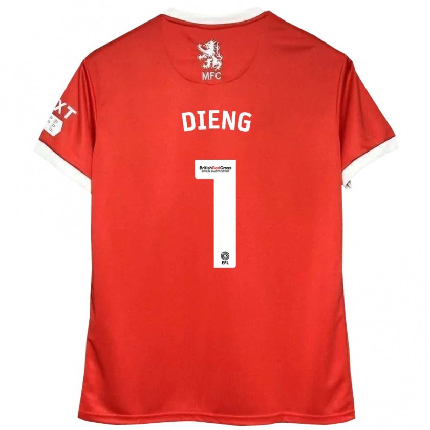 Kandiny Damen Seny Dieng #1 Rot Weiß Heimtrikot Trikot 2024/25 T-Shirt