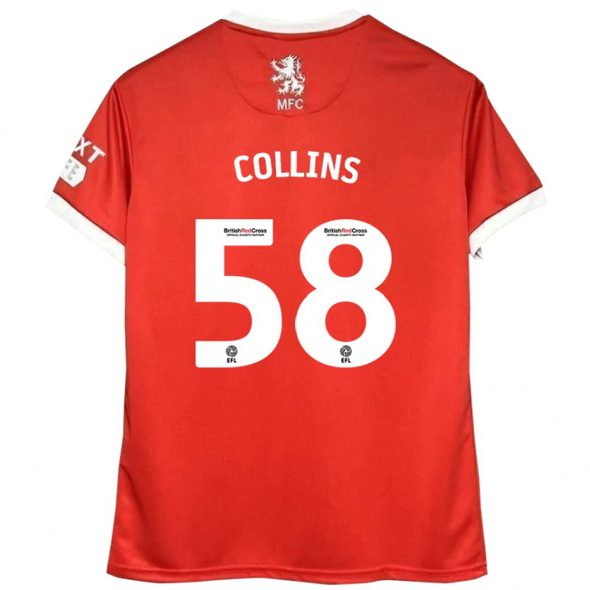 Kandiny Damen Sam Collins #58 Rot Weiß Heimtrikot Trikot 2024/25 T-Shirt