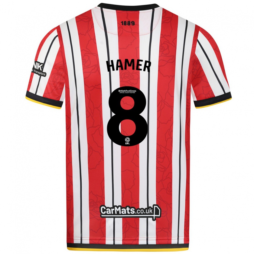 Kandiny Damen Gustavo Hamer #8 Rot Weiße Streifen Heimtrikot Trikot 2024/25 T-Shirt