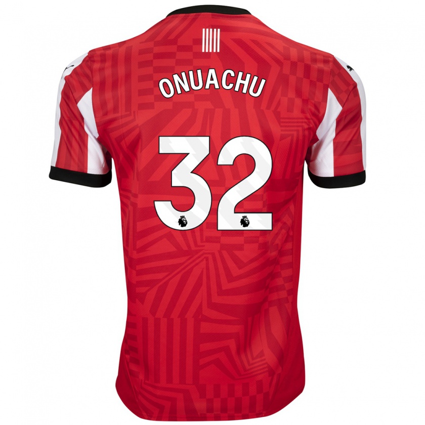 Kandiny Damen Paul Onuachu #32 Rot Weiß Heimtrikot Trikot 2024/25 T-Shirt