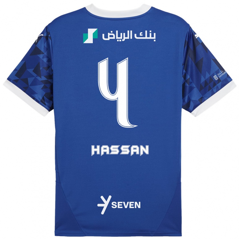 Kandiny Damen Eman Hassan #4 Dunkelblau Weiß Heimtrikot Trikot 2024/25 T-Shirt