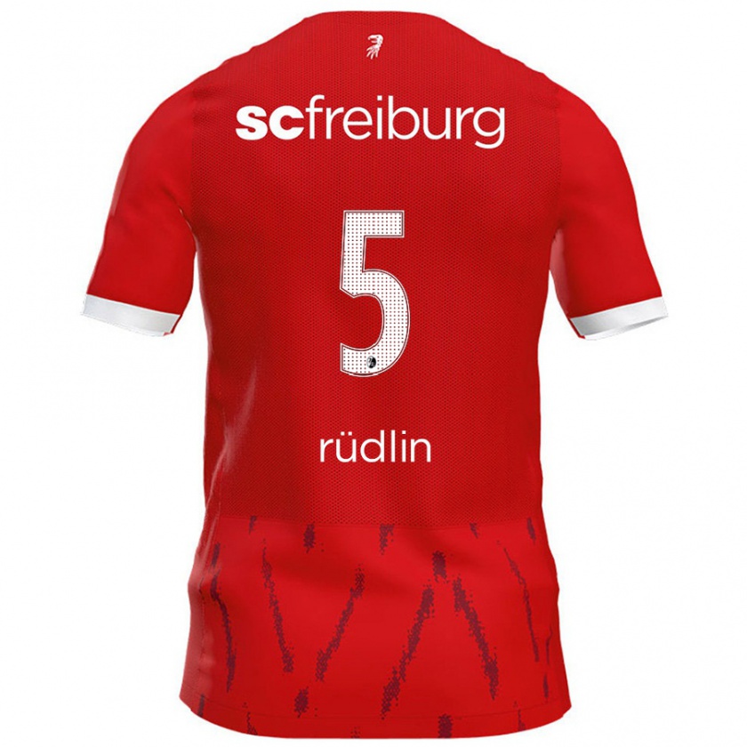 Kandiny Damen Fabian Rüdlin #5 Rot Heimtrikot Trikot 2024/25 T-Shirt