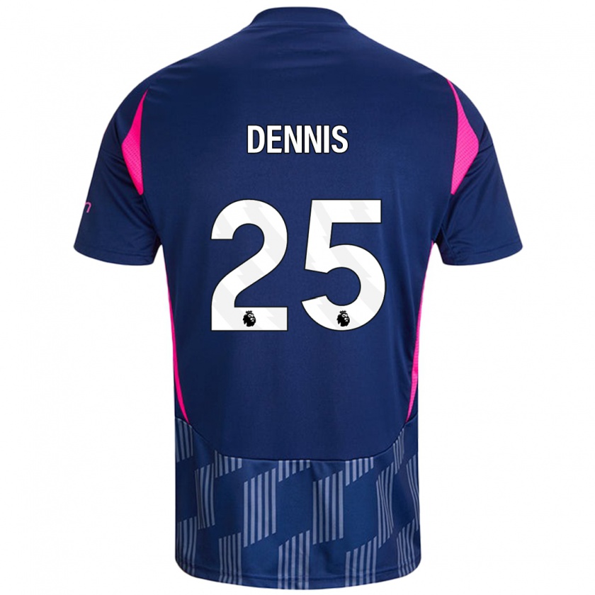 Kandiny Damen Emmanuel Dennis #25 Königsblau Rosa Auswärtstrikot Trikot 2024/25 T-Shirt