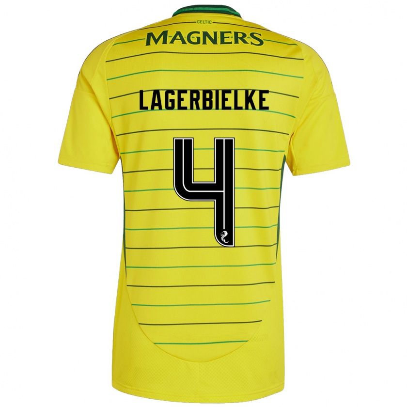 Kandiny Damen Gustaf Lagerbielke #4 Gelb Auswärtstrikot Trikot 2024/25 T-Shirt