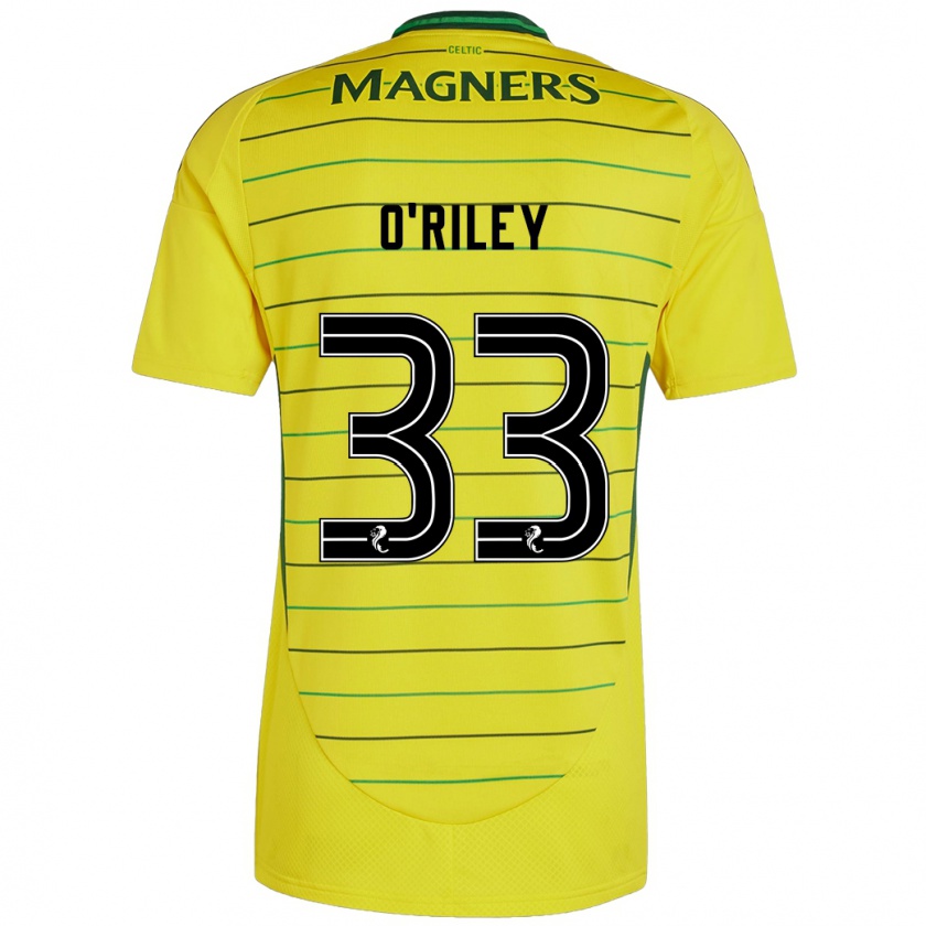 Kandiny Damen Matt O'riley #33 Gelb Auswärtstrikot Trikot 2024/25 T-Shirt