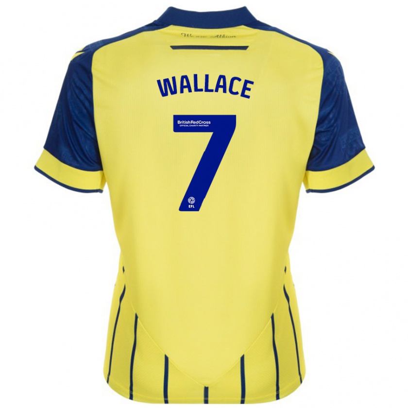 Kandiny Damen Jed Wallace #7 Gelb Blau Auswärtstrikot Trikot 2024/25 T-Shirt