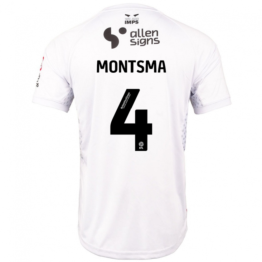 Kandiny Damen Lewis Montsma #4 Rot Weiß Auswärtstrikot Trikot 2024/25 T-Shirt