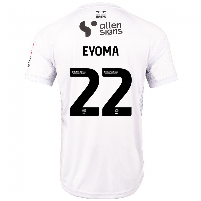 Kandiny Damen Timothy Eyoma #22 Rot Weiß Auswärtstrikot Trikot 2024/25 T-Shirt