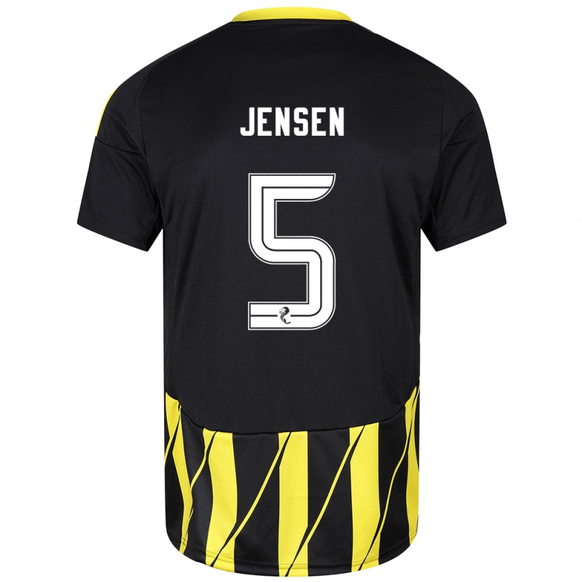 Kandiny Damen Richard Jensen #5 Schwarz Gelb Auswärtstrikot Trikot 2024/25 T-Shirt