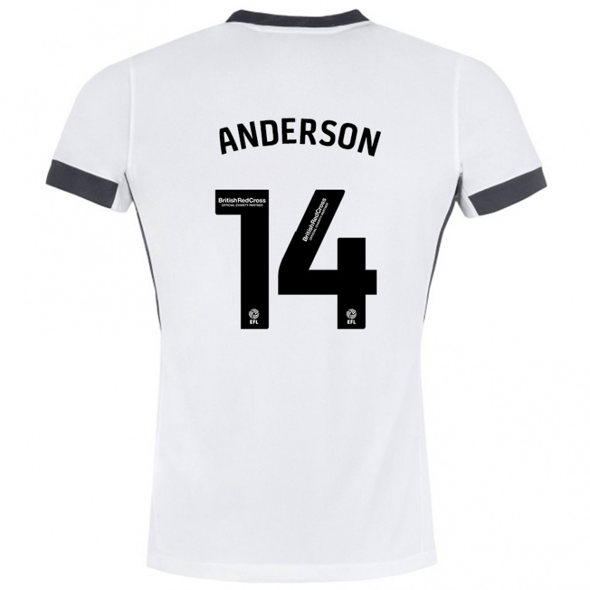 Kandiny Damen Keshi Anderson #14 Weiß Schwarz Auswärtstrikot Trikot 2024/25 T-Shirt