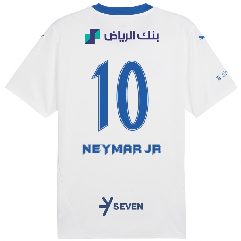 Kandiny Damen Neymar #10 Weiß Blau Auswärtstrikot Trikot 2024/25 T-Shirt