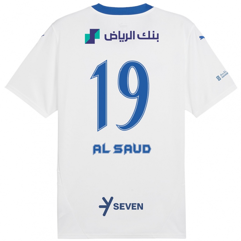 Kandiny Damen Manal Al Saud #19 Weiß Blau Auswärtstrikot Trikot 2024/25 T-Shirt