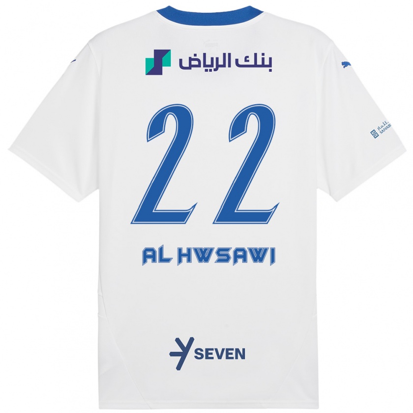 Kandiny Damen Shorouq Al-Hwsawi #22 Weiß Blau Auswärtstrikot Trikot 2024/25 T-Shirt